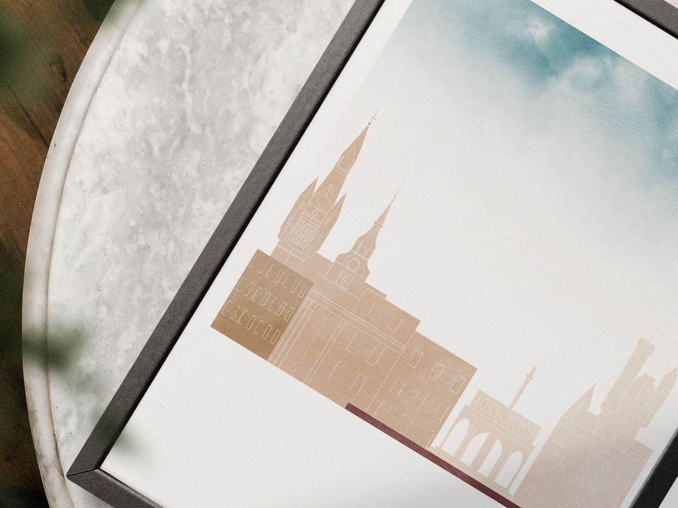 Aberdeen Silhouette Triptych in Watercolor Style, Aberdeen Skyline Poster, Aberdeen Set of 3 Posters, Watercolor style