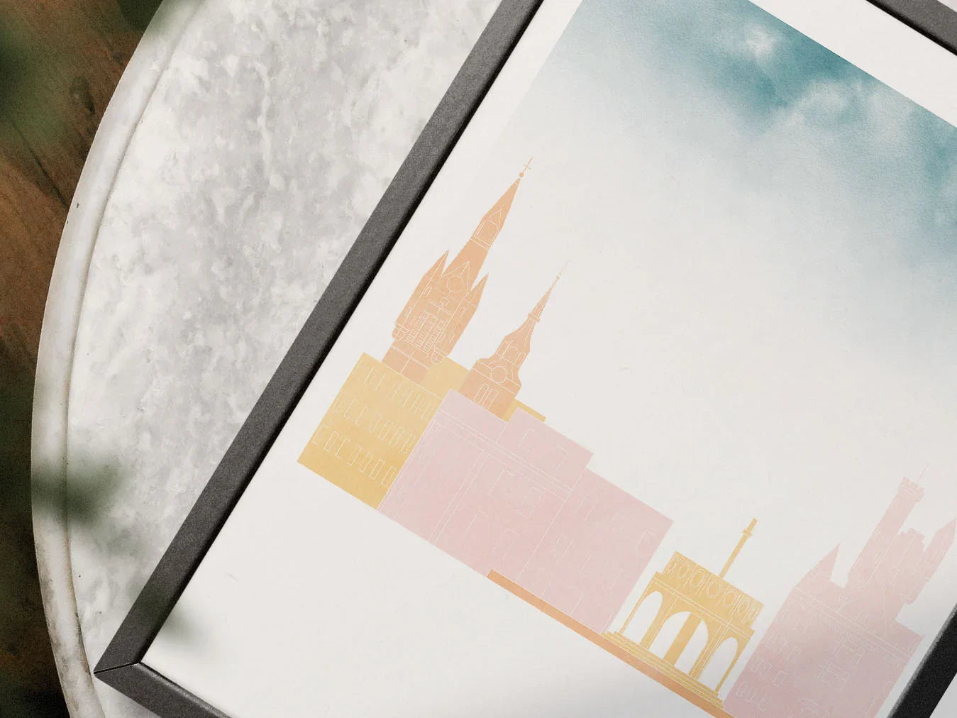 Aberdeen Silhouette Triptych in Watercolor Style, Aberdeen Skyline Poster, Aberdeen Set of 3 Posters, Watercolor style