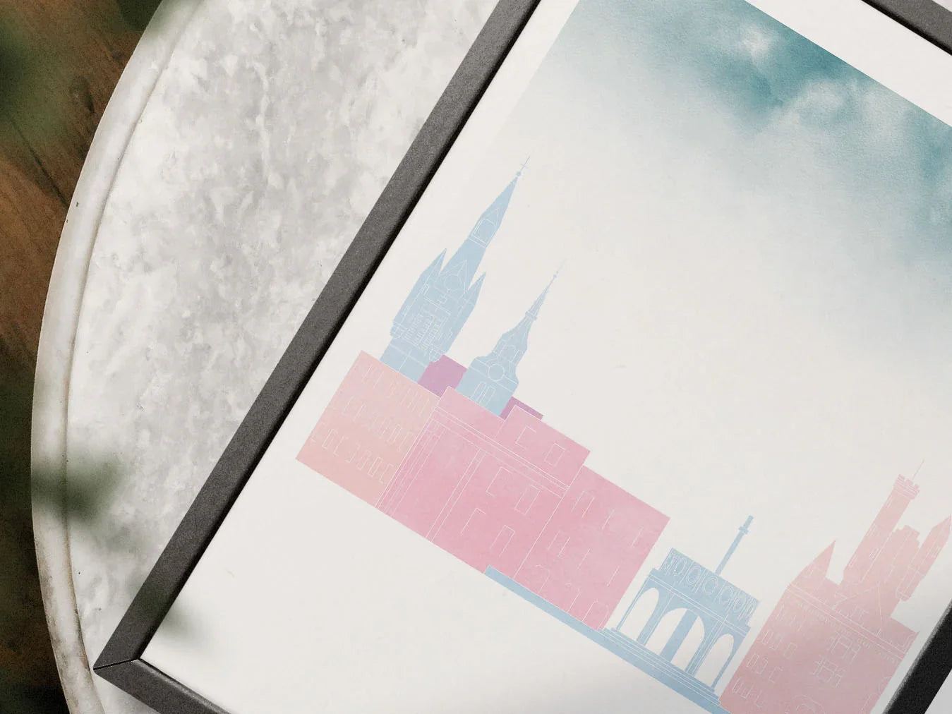 Aberdeen Silhouette Triptych in Watercolor Style, Aberdeen Skyline Poster, Aberdeen Set of 3 Posters, Watercolor style