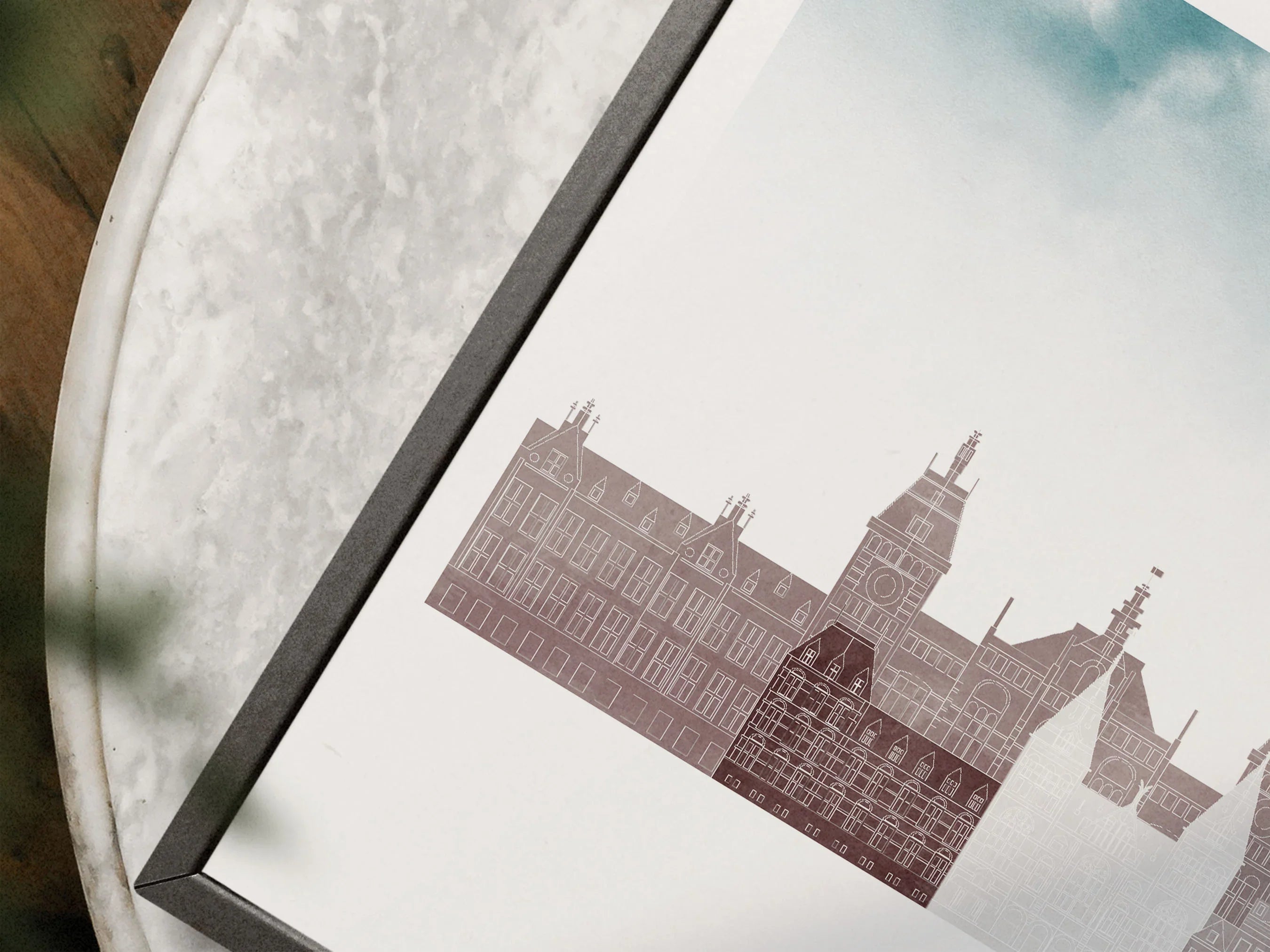 Amsterdam Silhouette Triptych in Watercolor Style, Amsterdam Skyline Poster, Amsterdam Set of 3 Posters, Watercolor style