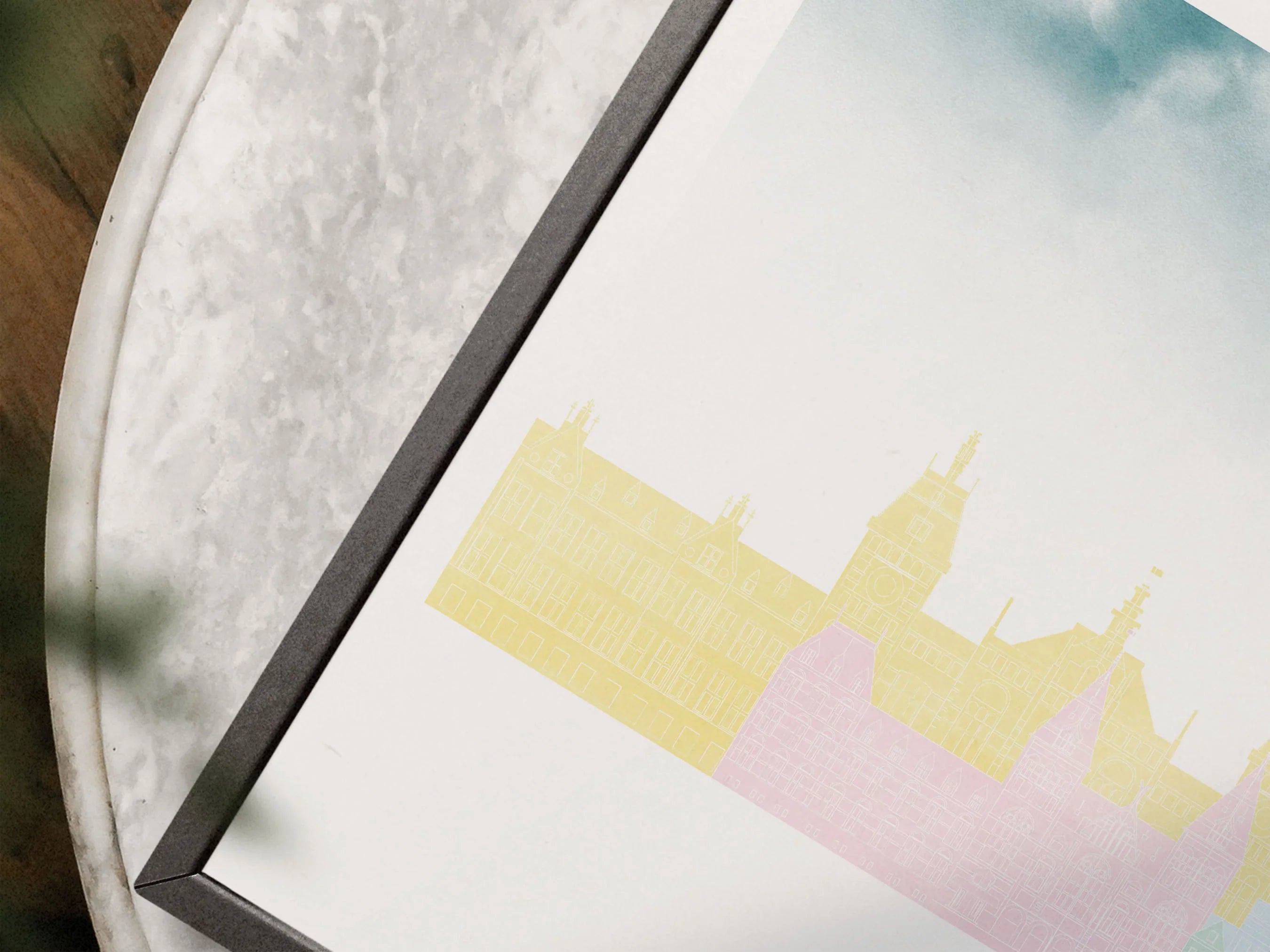 Amsterdam Silhouette Triptych in Watercolor Style, Amsterdam Skyline Poster, Amsterdam Set of 3 Posters, Watercolor style
