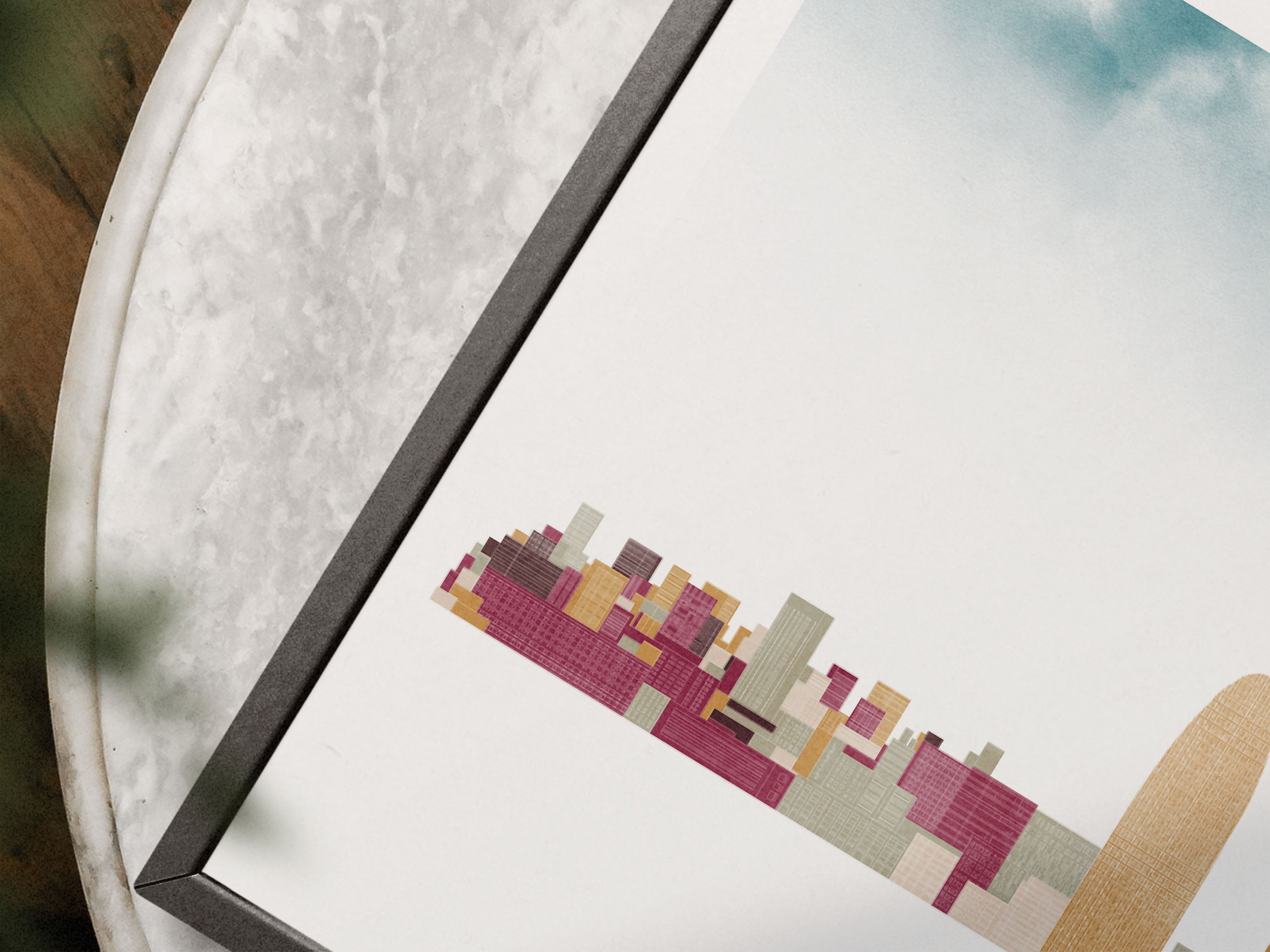 Barcelona Silhouette Triptych in Watercolor Style, Barcelona Skyline Poster, Barcelona Set of 3 Posters, Watercolor style