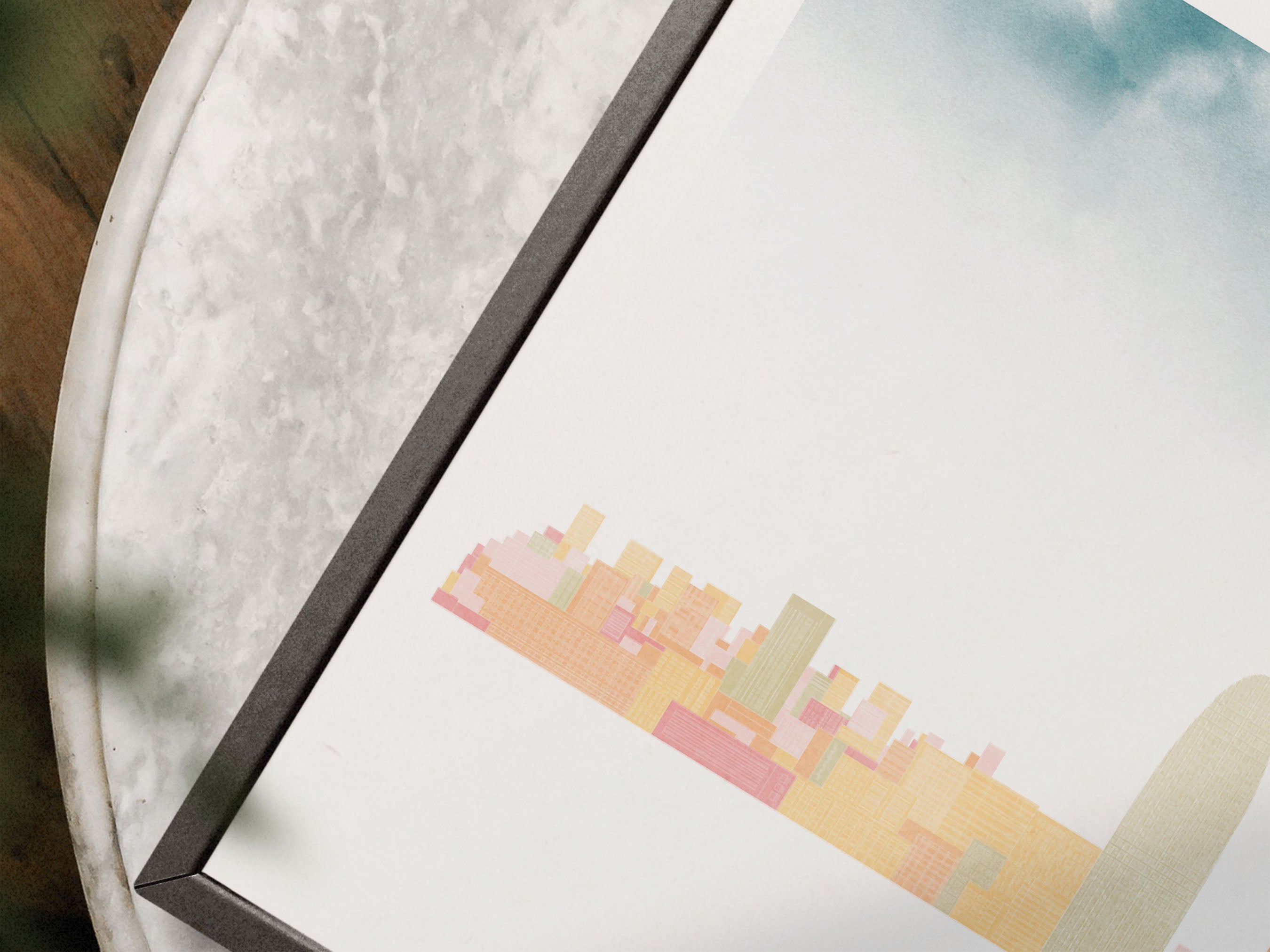 Barcelona Silhouette Triptych in Watercolor Style, Barcelona Skyline Poster, Barcelona Set of 3 Posters, Watercolor style