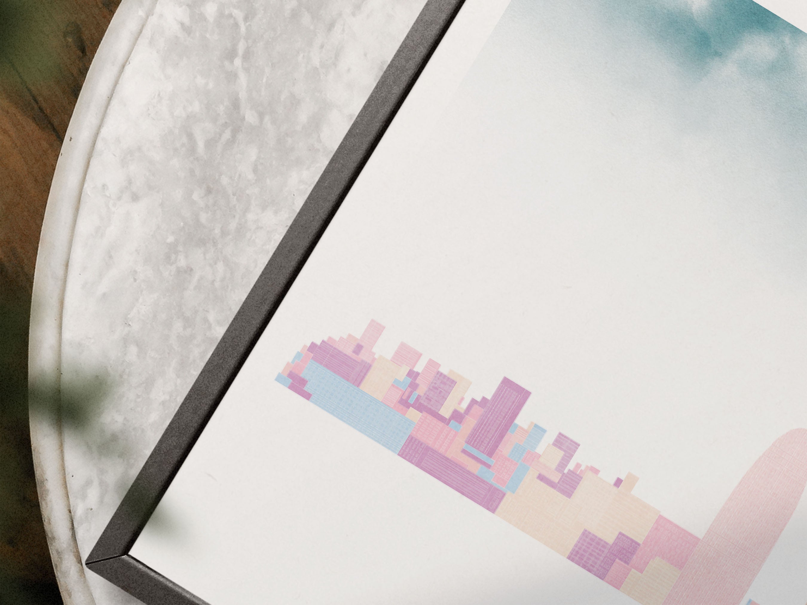 Barcelona Silhouette Triptych in Watercolor Style, Barcelona Skyline Poster, Barcelona Set of 3 Posters, Watercolor style