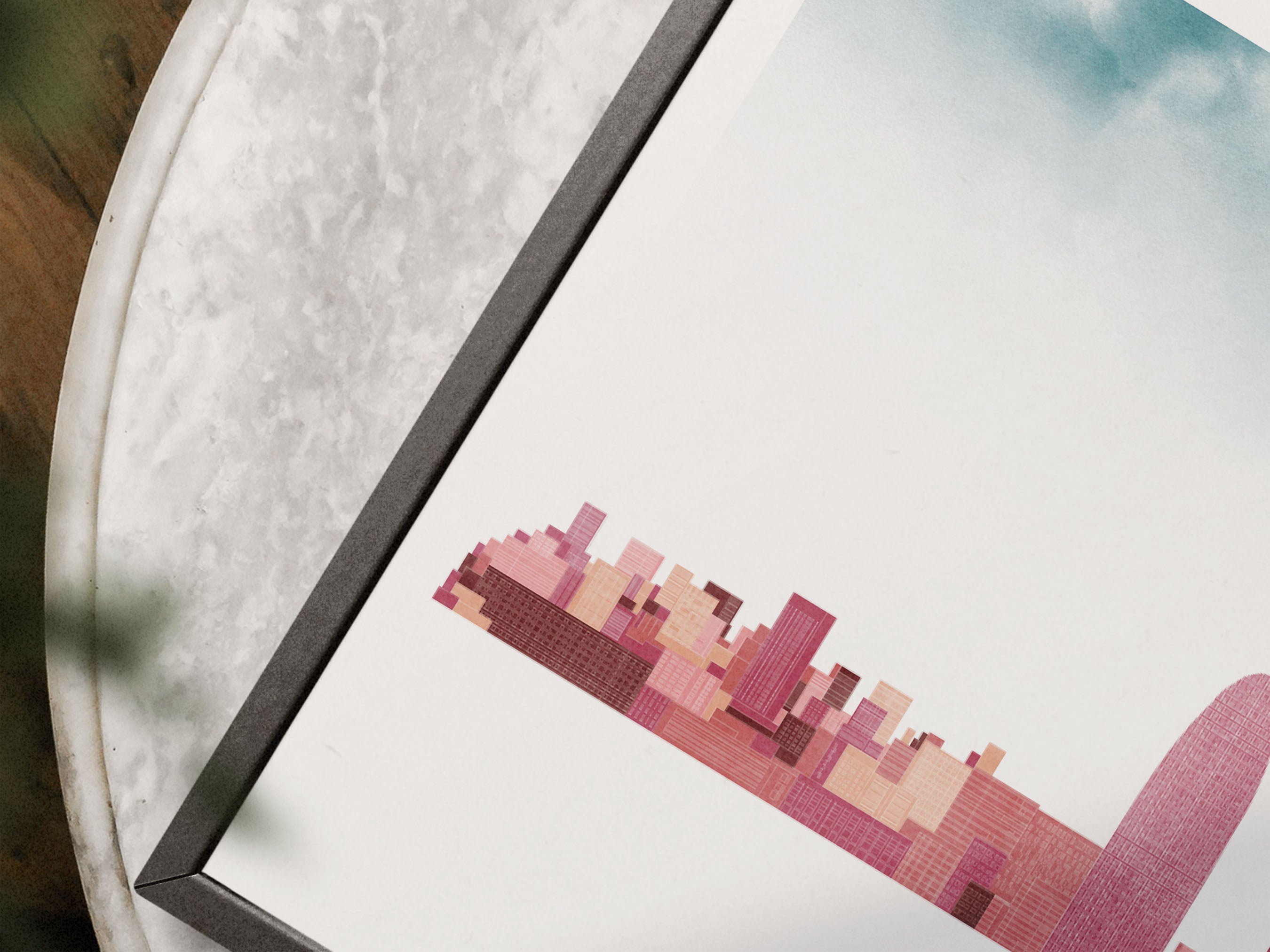 Barcelona Silhouette Triptych in Watercolor Style, Barcelona Skyline Poster, Barcelona Set of 3 Posters, Watercolor style