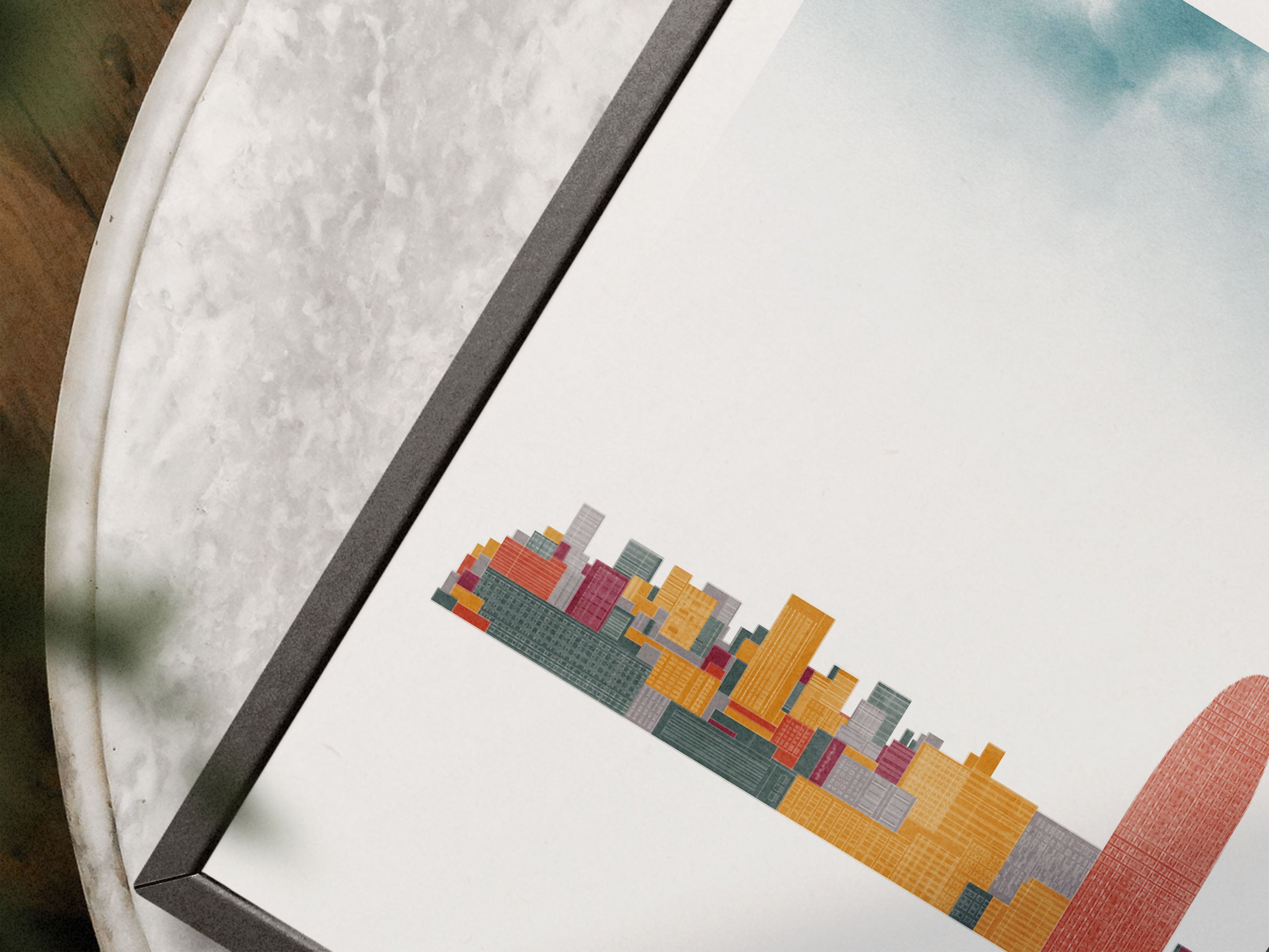 Barcelona Silhouette Triptych in Watercolor Style, Barcelona Skyline Poster, Barcelona Set of 3 Posters, Watercolor style