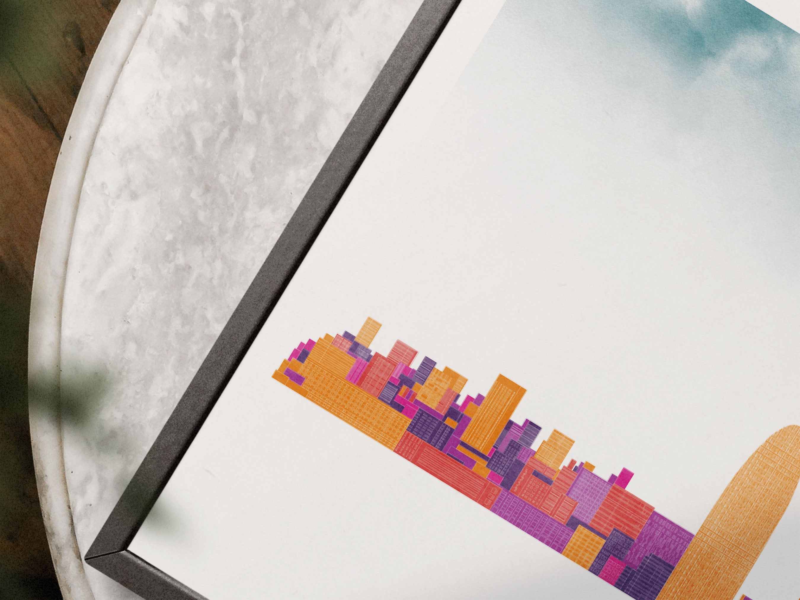 Barcelona Silhouette Triptych in Watercolor Style, Barcelona Skyline Poster, Barcelona Set of 3 Posters, Watercolor style