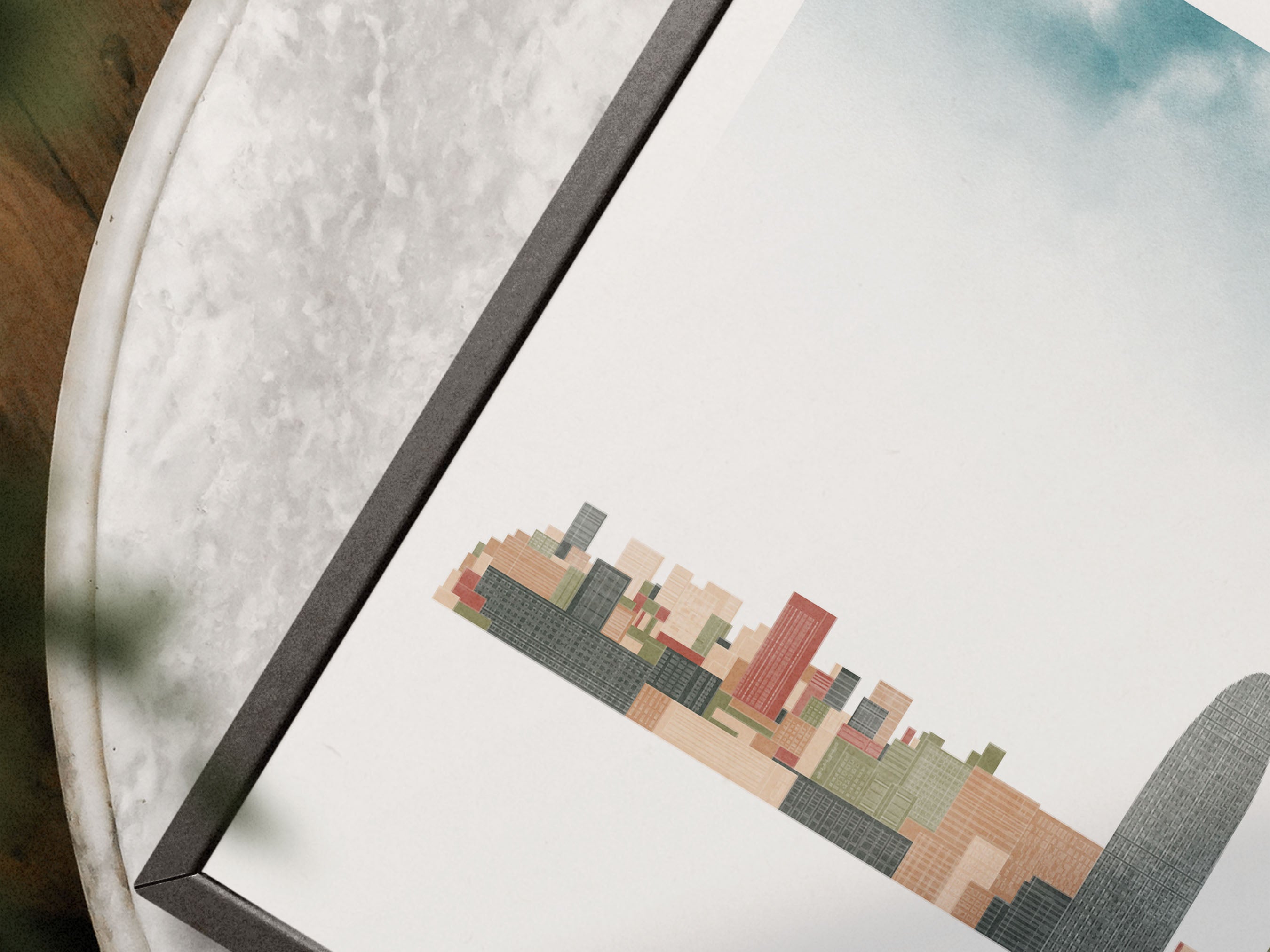 Barcelona Silhouette Triptych in Watercolor Style, Barcelona Skyline Poster, Barcelona Set of 3 Posters, Watercolor style