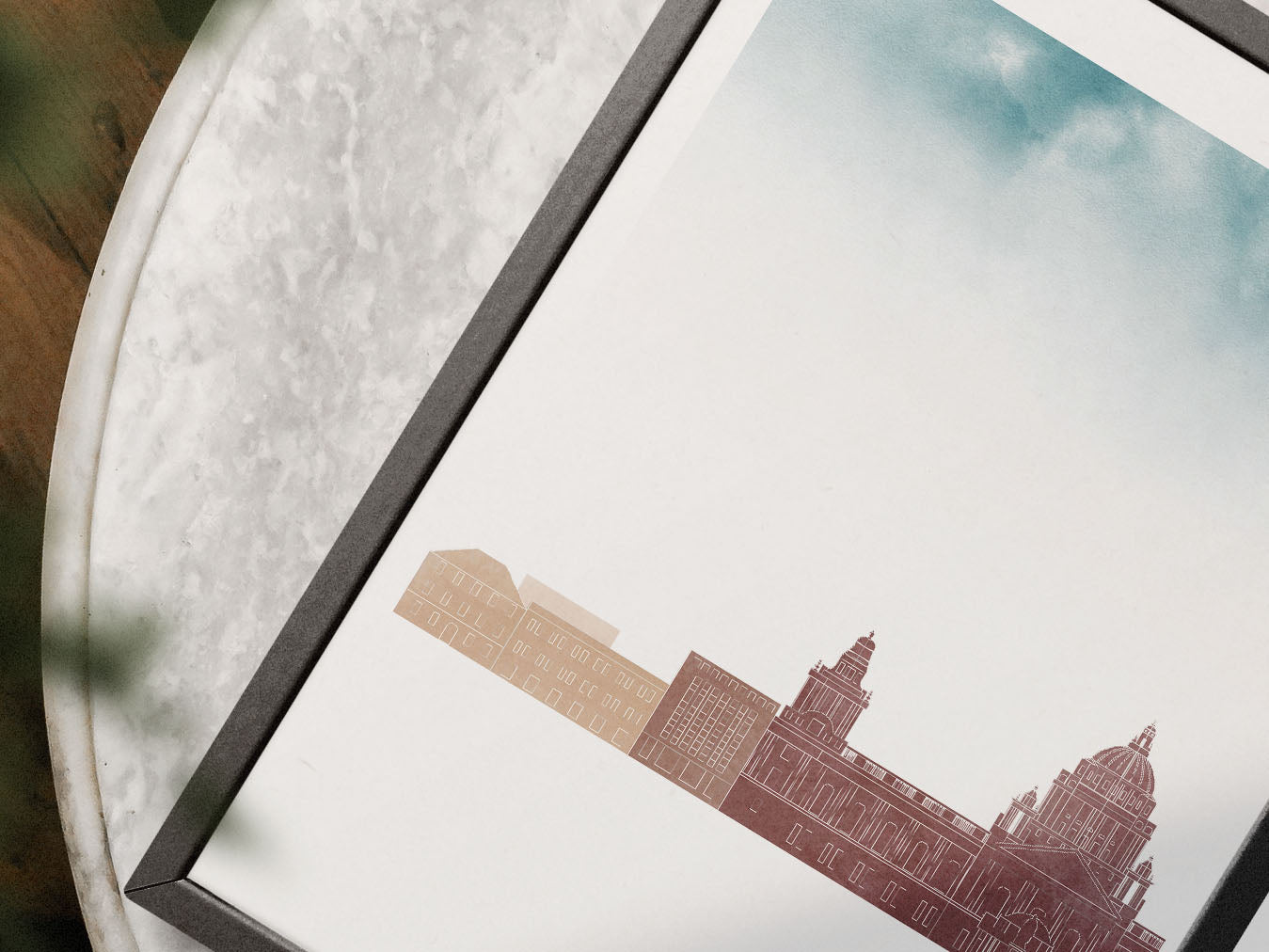 Belfast Silhouette Triptych in Watercolor Style, Belfast Skyline Poster, Belfast Set of 3 Posters, Watercolor style