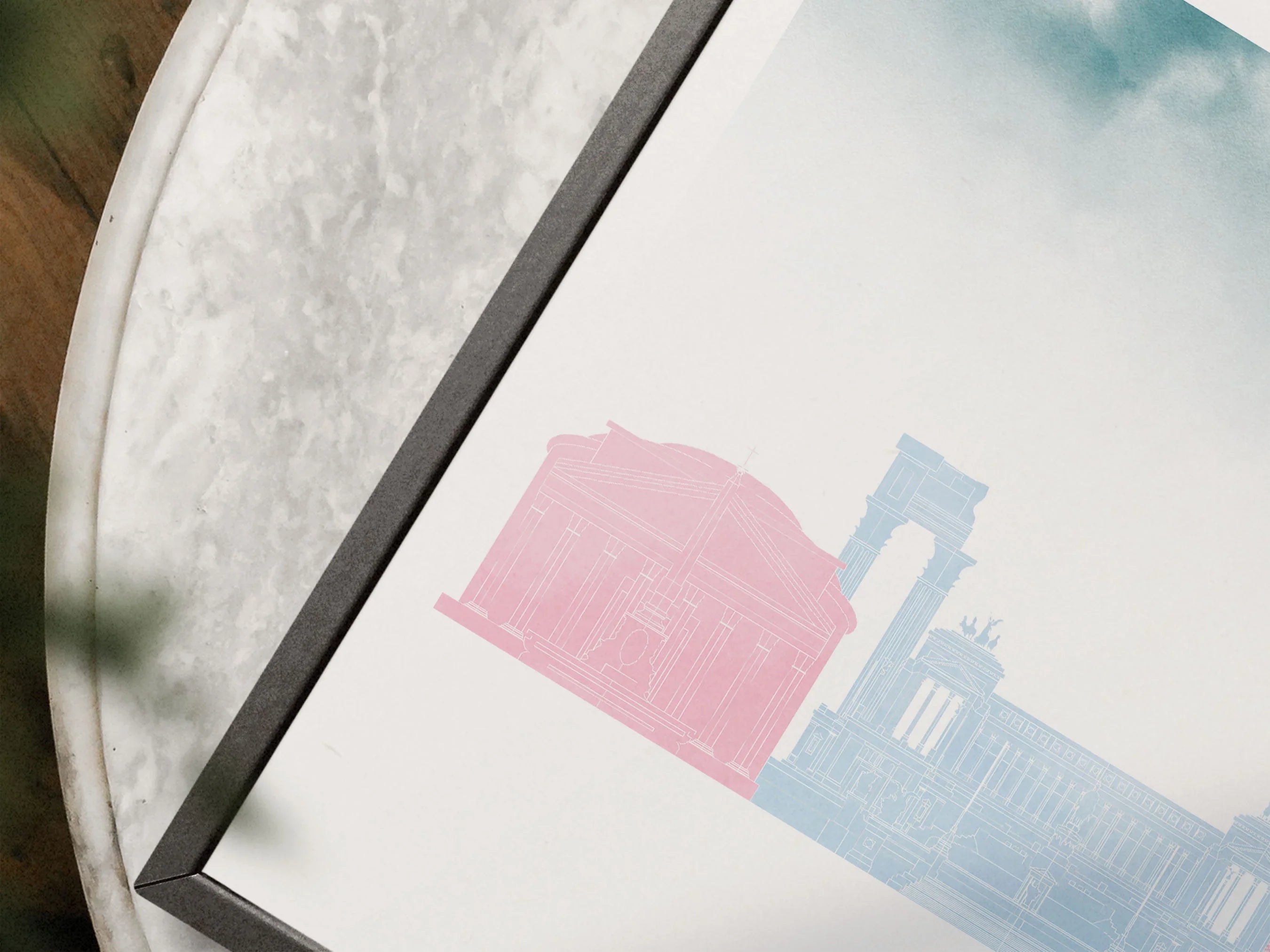 Rome Silhouette Triptych in Watercolor Style, Rome Skyline Poster, Rome Set of 3 Posters, Watercolor style