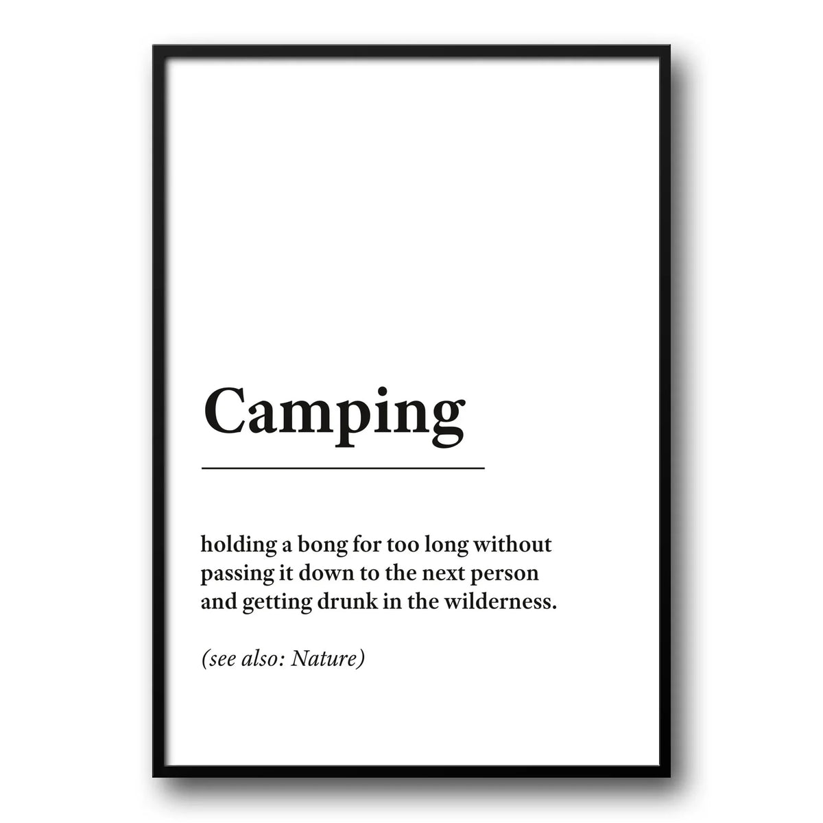 Camping Urban Dictionary Poster – UK Custom Posters
