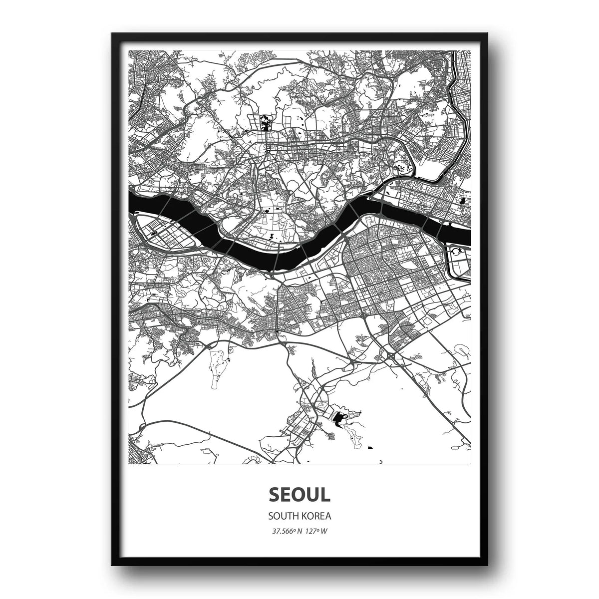 Seoul Stylish Wall Map Premium City Map Prints Decor UK Custom seoul-stylish-wall-map-premium-city-map-prints-decor-uk-custom