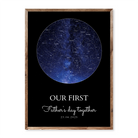 Personalised Father’s Day star map poster with dark background and celestial night sky for first-time dad

