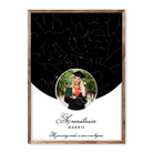 Custom graduation star map poster with photo and personalised text.