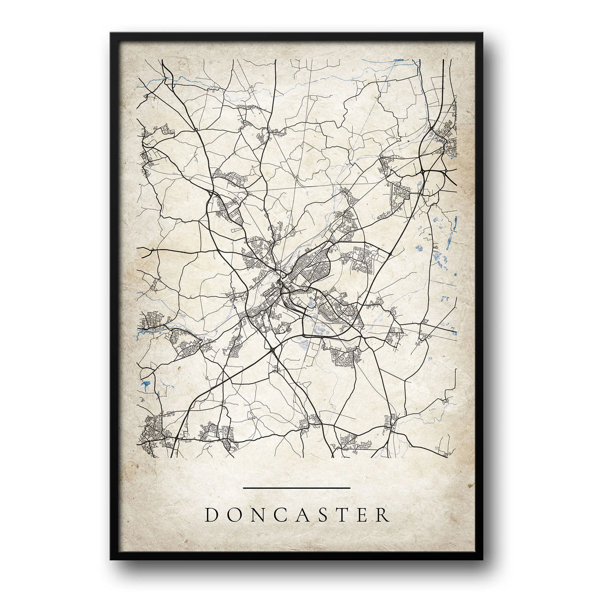 Doncaster Map Poster in 12 Styles – UK Custom Posters