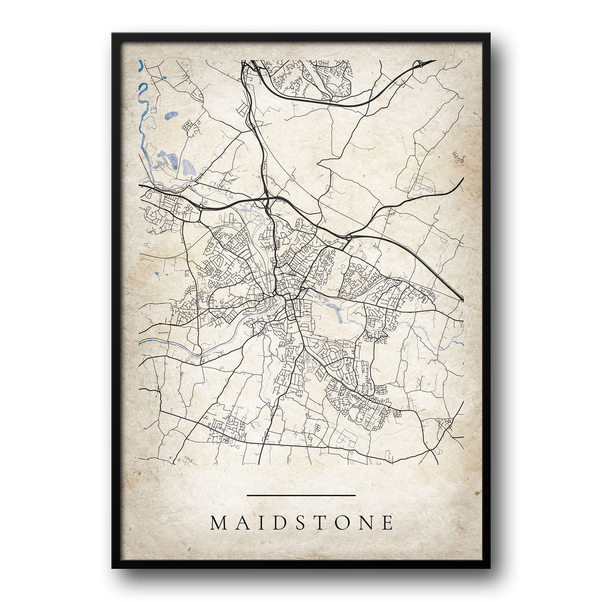 Maidstone Map Poster in 12 Styles – UK Custom Posters