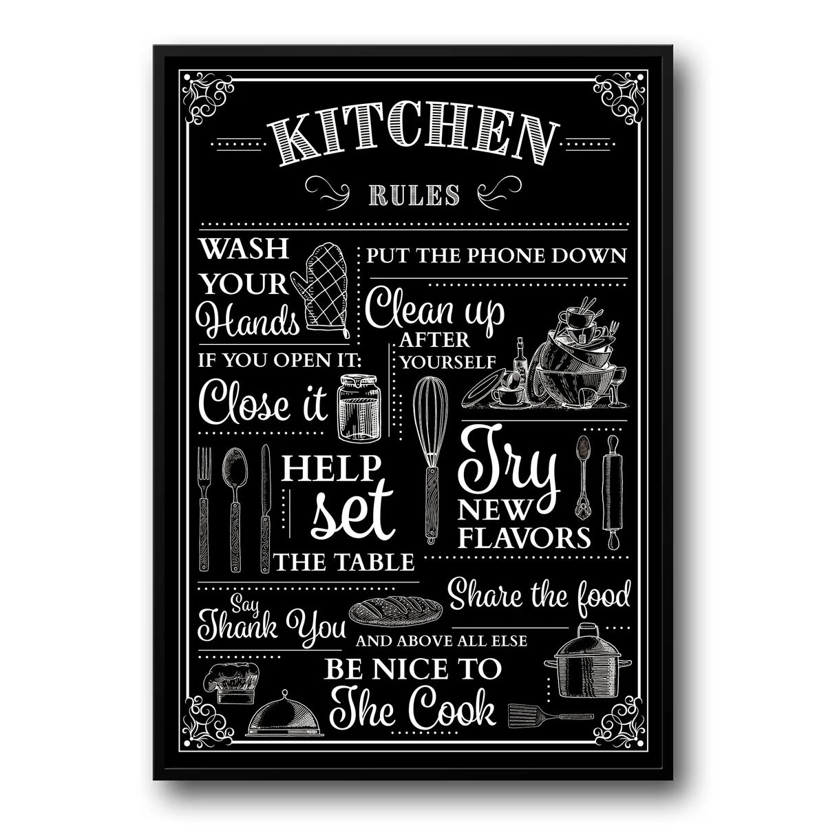 Kitchen Rules Visual Kitchen Rules Poster – UK Custom Posters