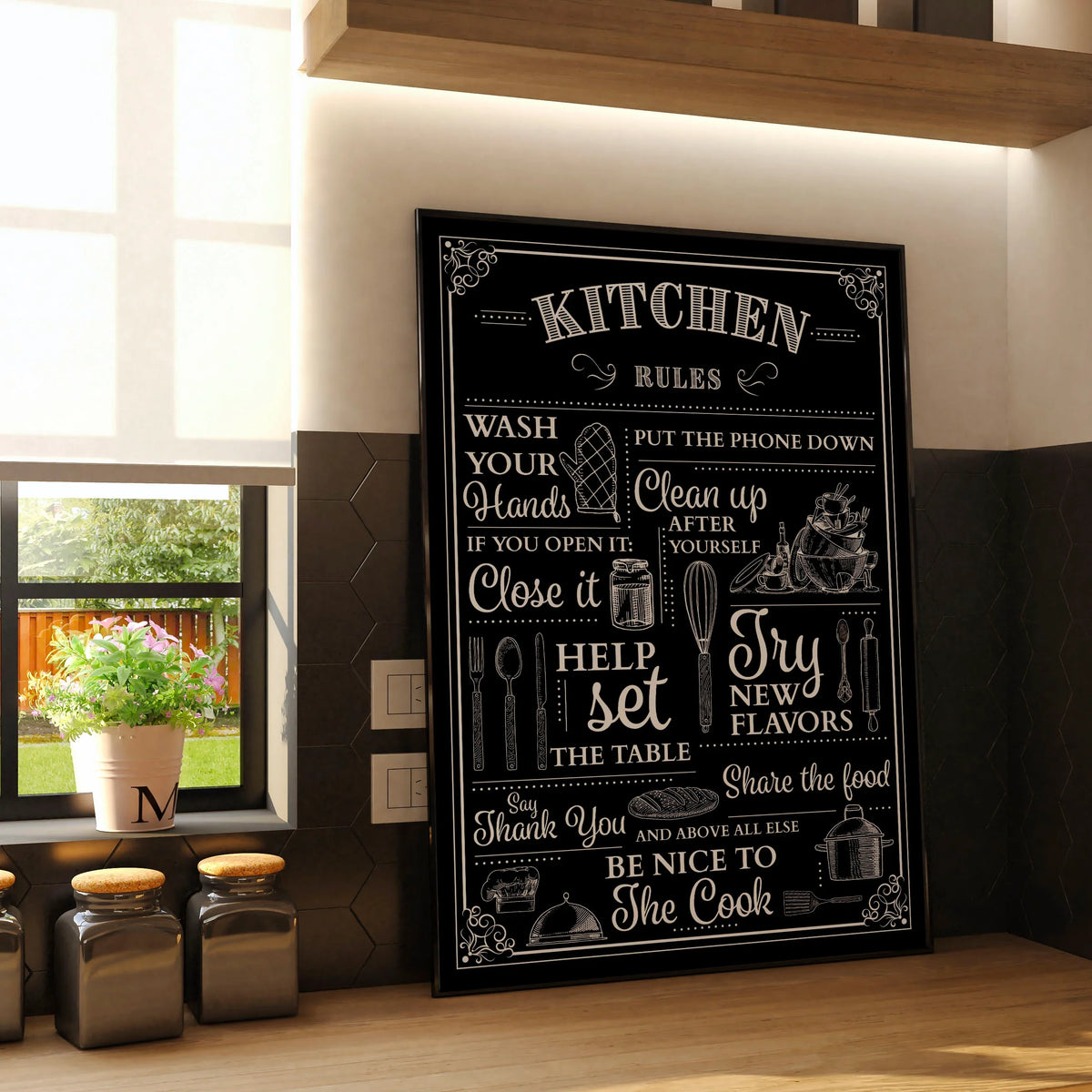 Kitchen Rules Poster Kitchen Poster Bathroom Poster – UK Custom Posters